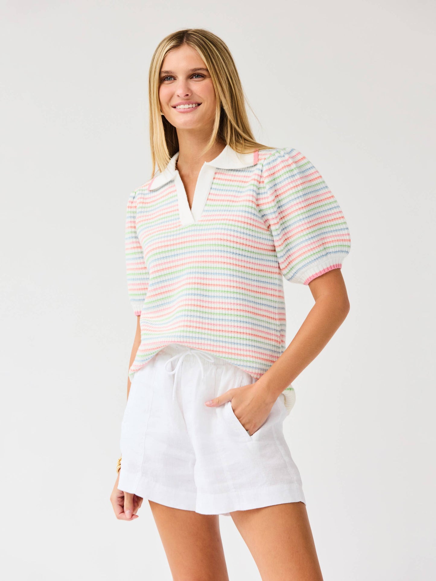 Emma Sweater | Ivory Multi: PK S-L