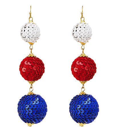 American Sequin Ball Drop Earrings