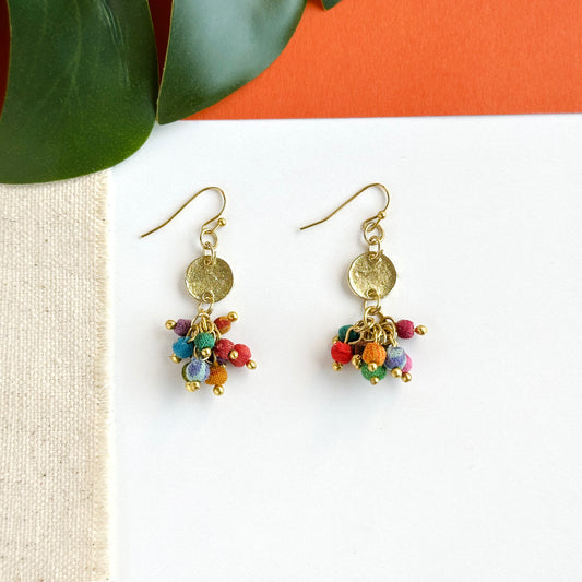 Kantha Milieu Charmed Cluster Earrings