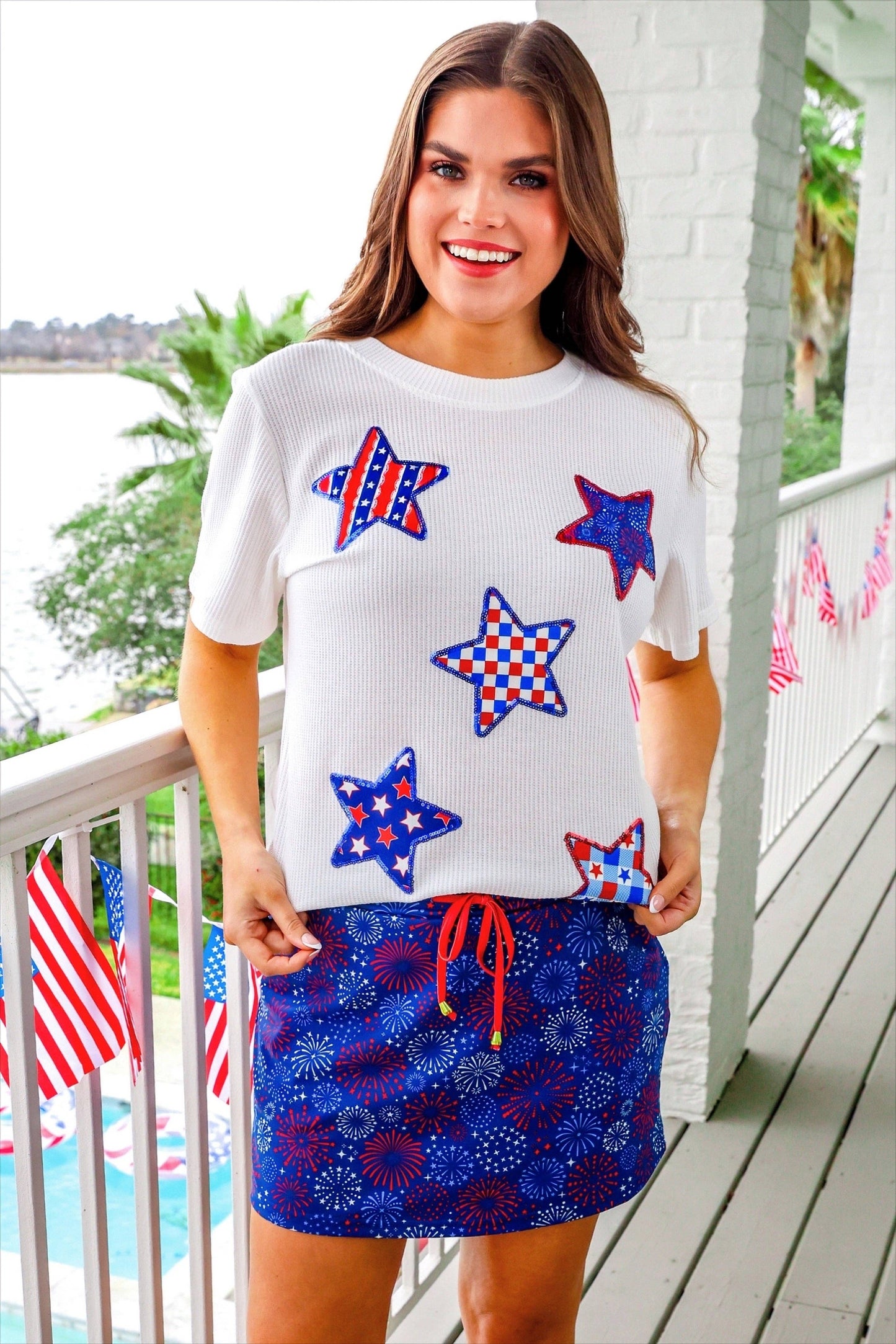 Red White and Boom Skort: Navy / Medium