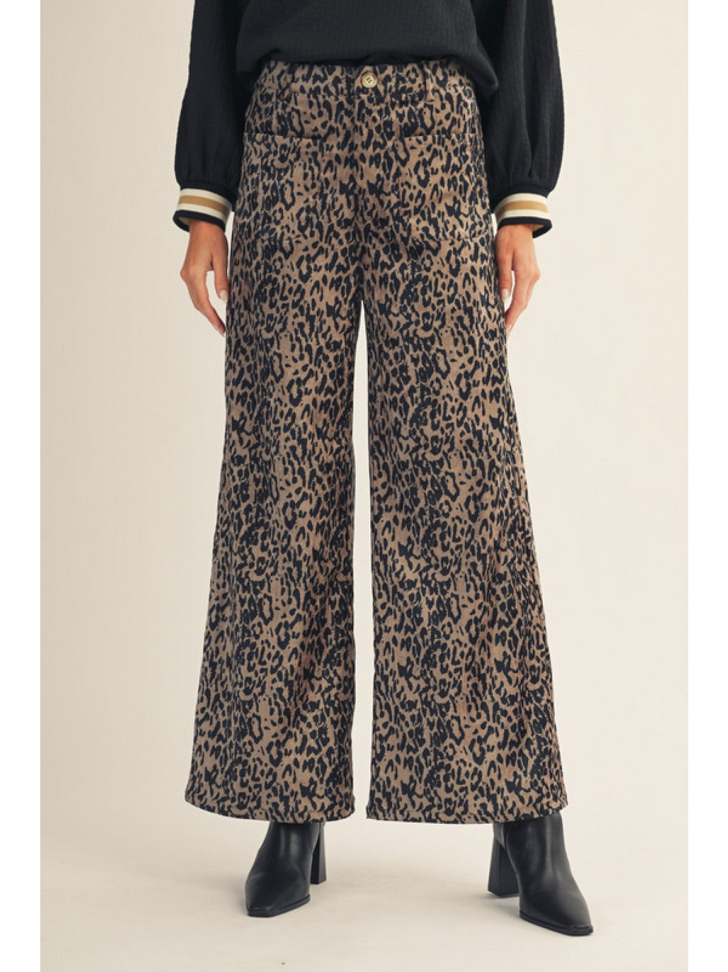 Wild & Chic Leopard Wide-Leg Pants