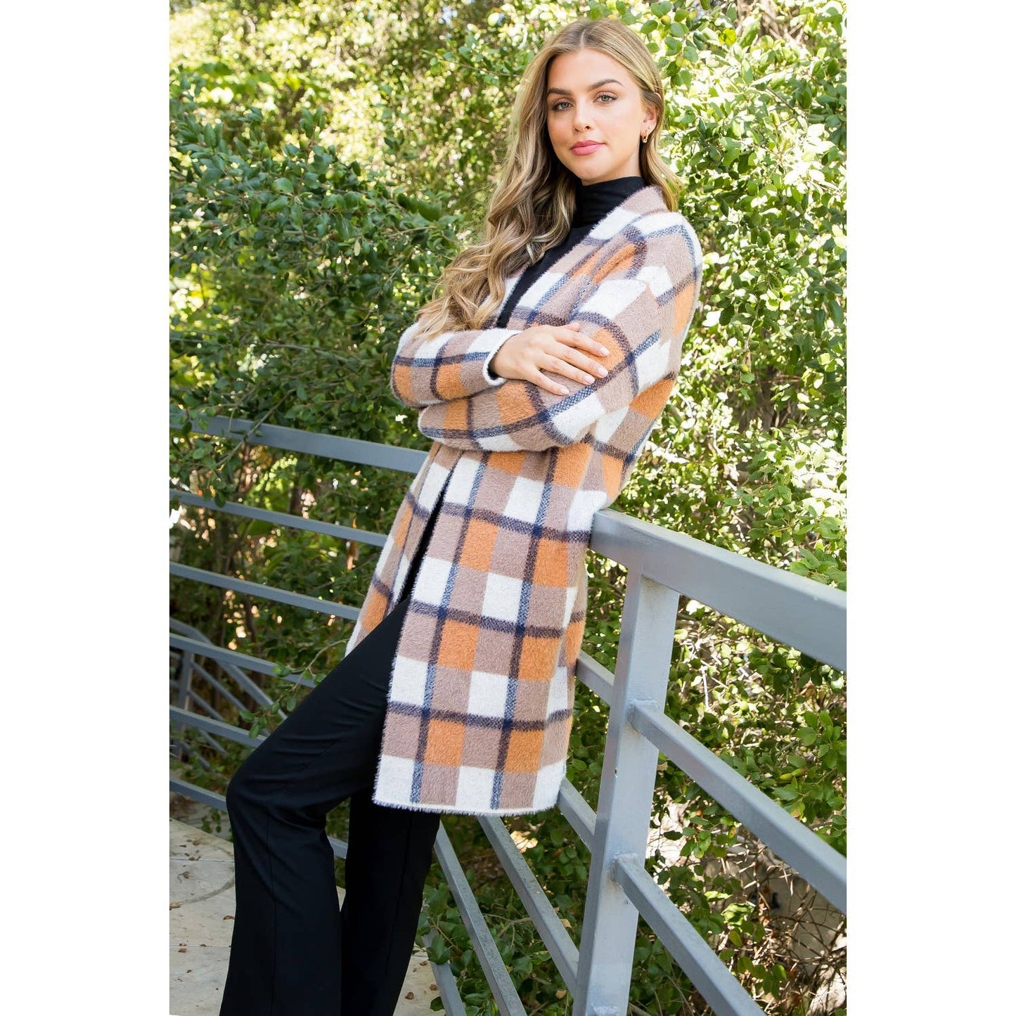Autumn Dreams Plaid Mohair Cardigan