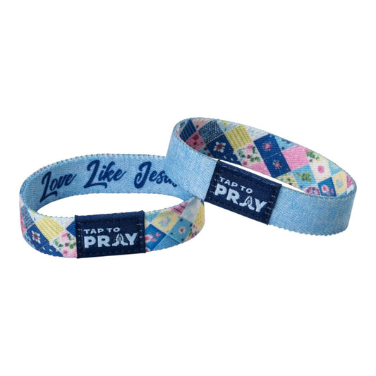 Tap To Pray® Wristband – Patchwork - Love Like Jesus: Medium
