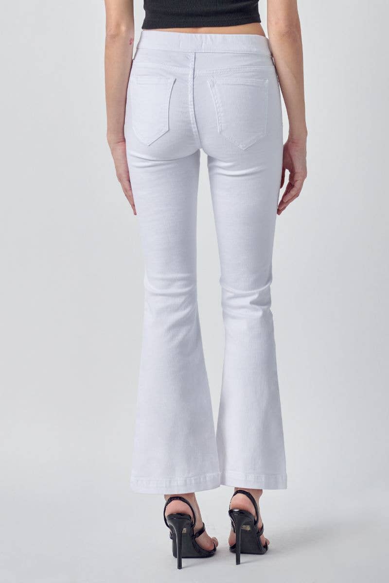 Cello White Petite Flare Jeans