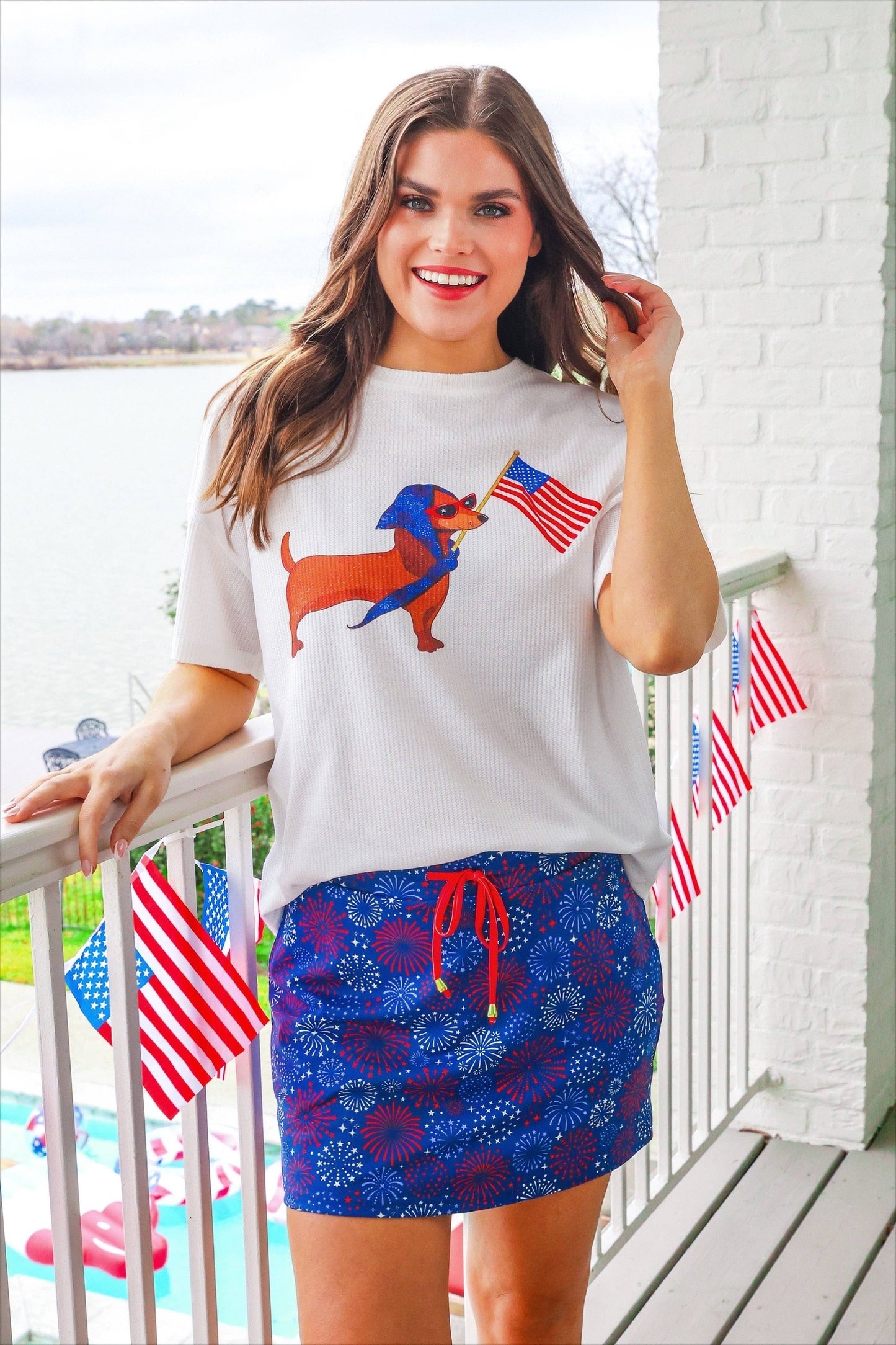 Red White and Boom Skort: Navy / Small