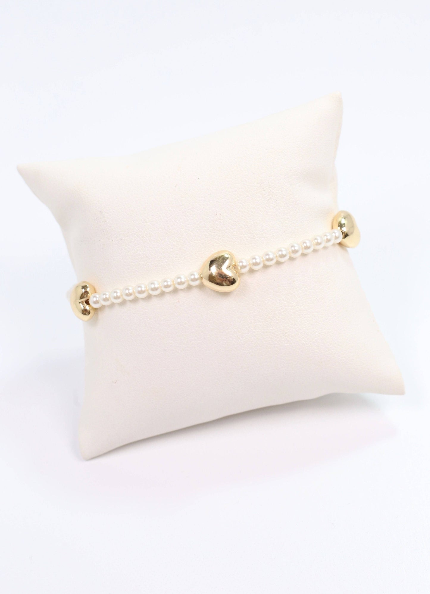You Are Loved Heart Pearl Bracelet