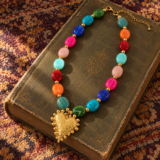 Multi Color Heart Necklace