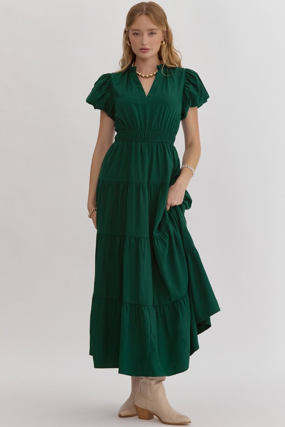 Hunter Green HBS Favorite Midi Dress