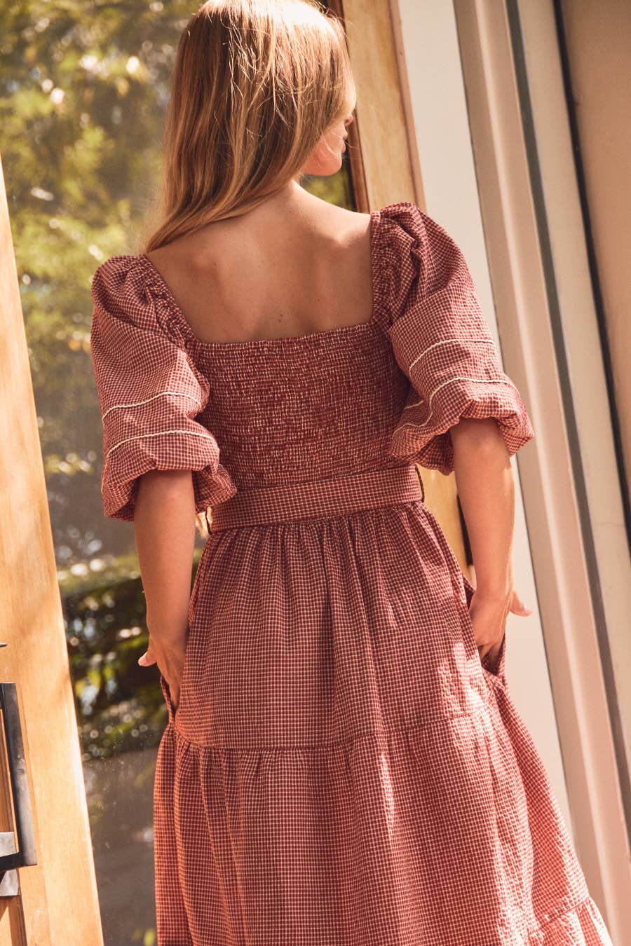 Textured Midi Dress: Linen / S