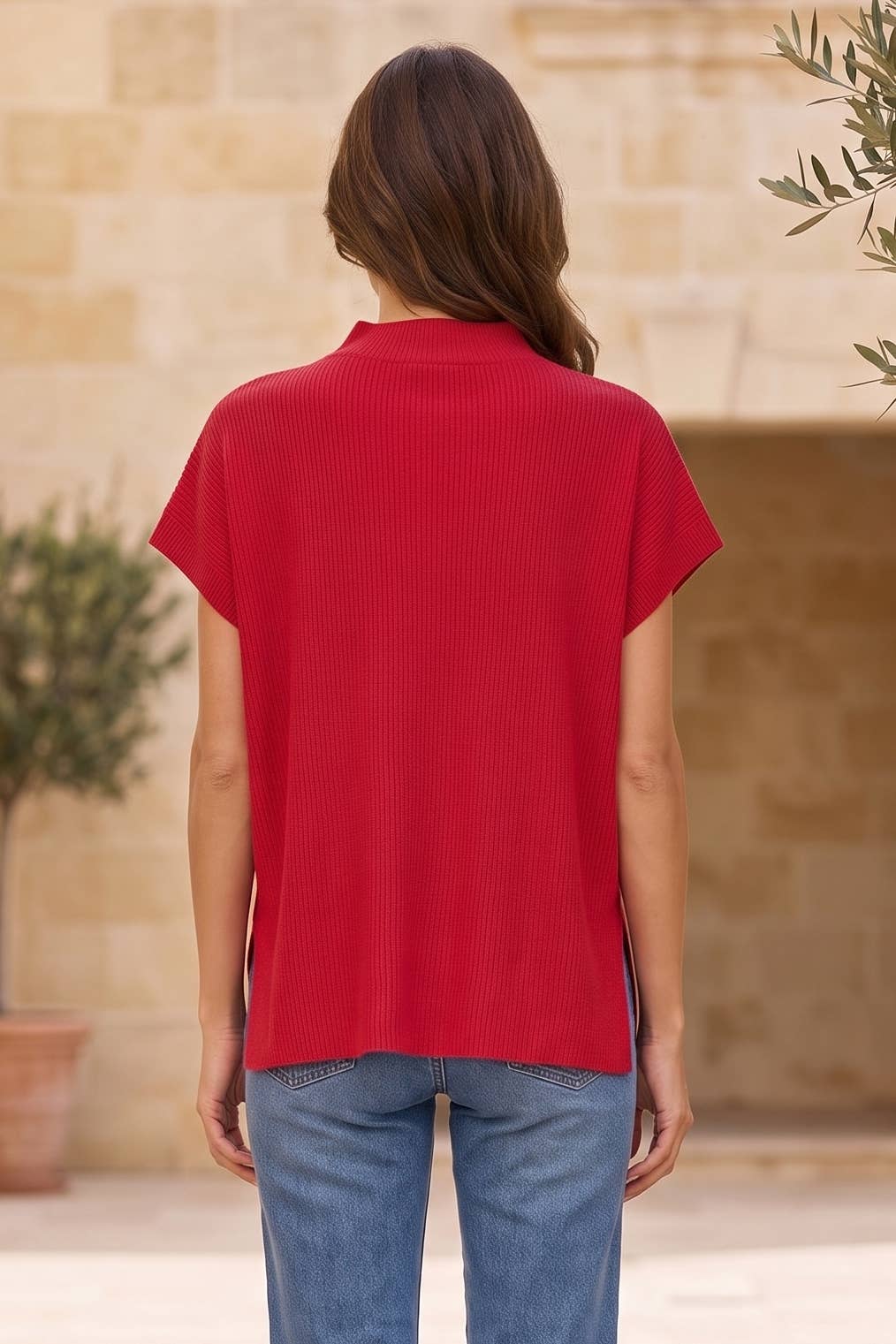 Transitional Mock Neck Sweater: Bubblegum / S