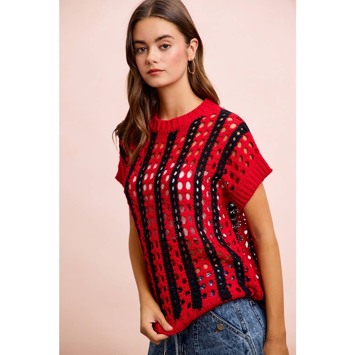 Sideline Sweetheart Crochet Top ❤️🖤