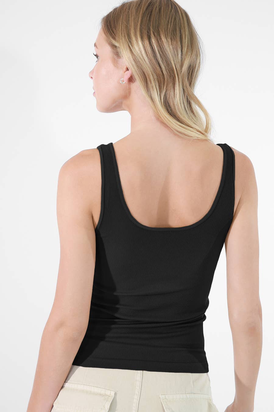 NS8173 - Ribbed Reversible Tank Top: 2213 Butter Cream