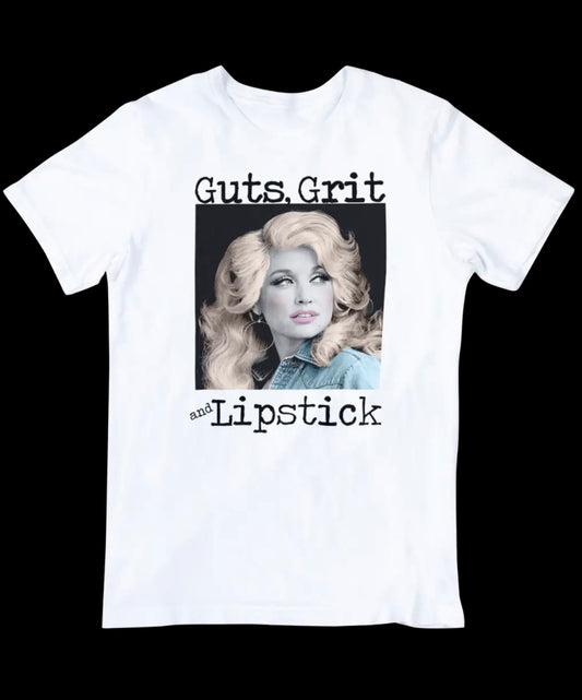 PREORDER: Guts, Grit & Lipstick Crystal Dolly Tee