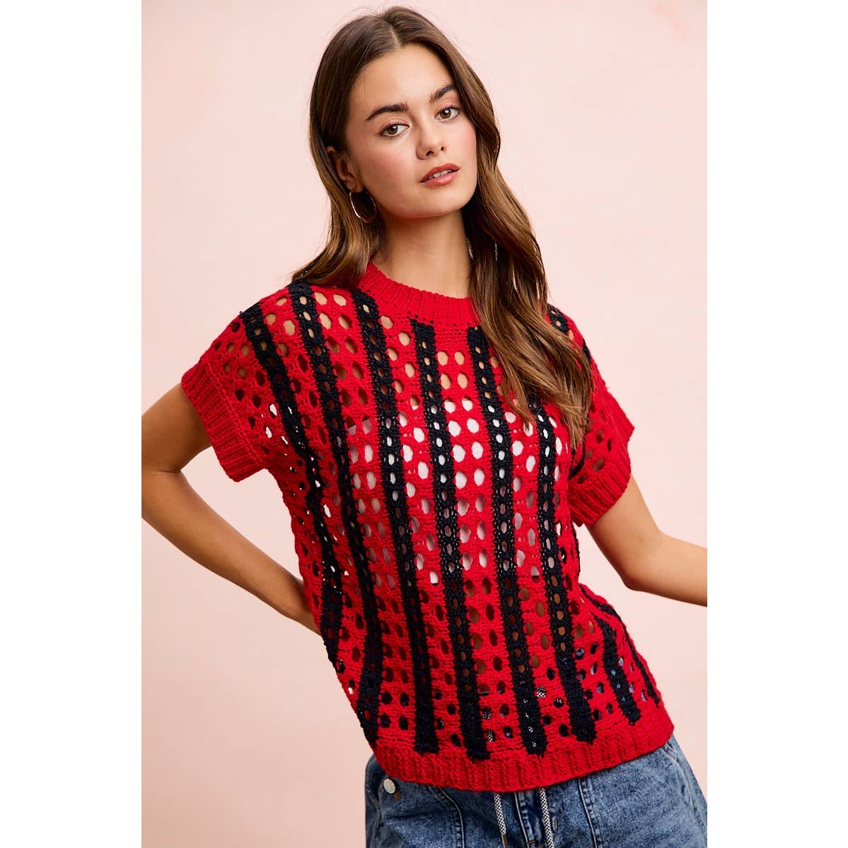 Sideline Sweetheart Crochet Top ❤️🖤