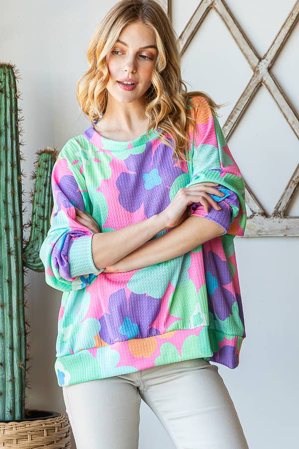 Fun Floral Oversized Top