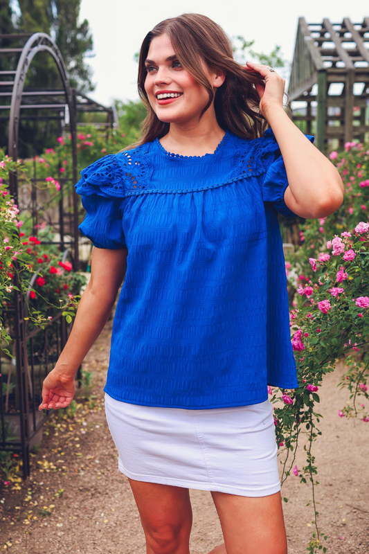 Royal Garden Ruffle Top