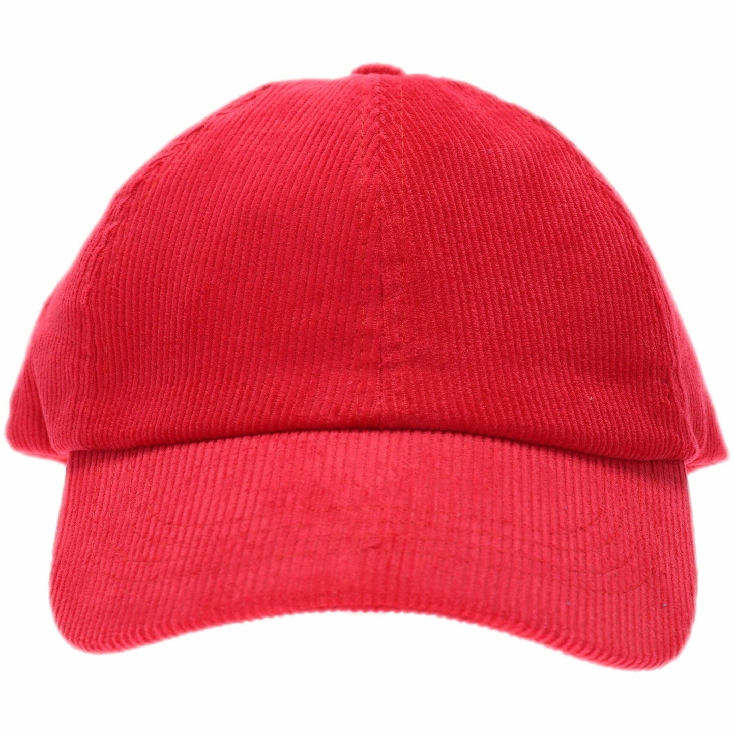 Red Corduroy Criss Cross High Pony CC Ball Cap