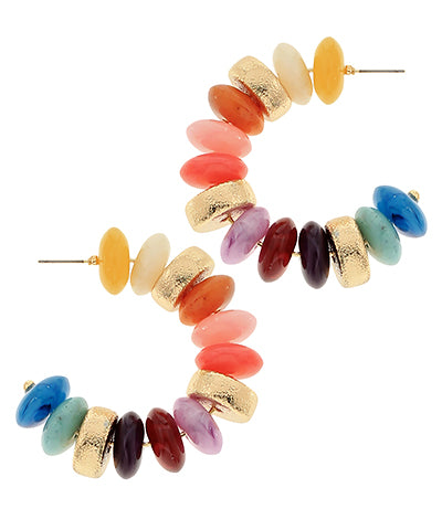 Colorful Beaded Hoops
