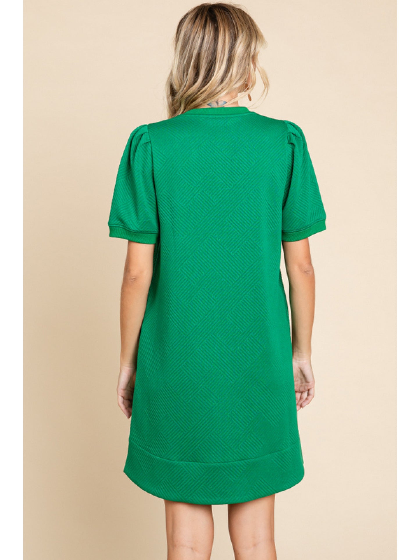 Green Textured Dress