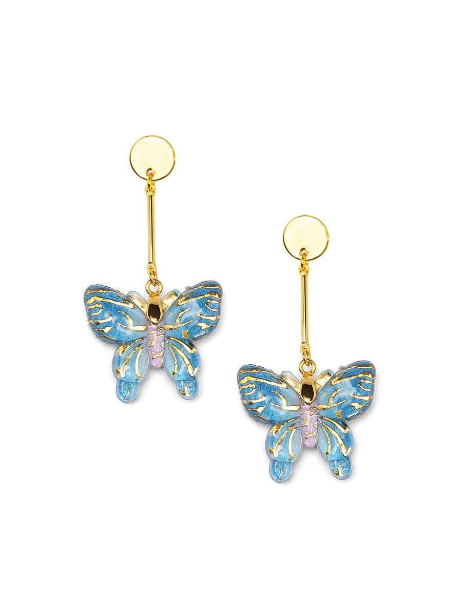 Hot Pink Butterfly Drop Earring