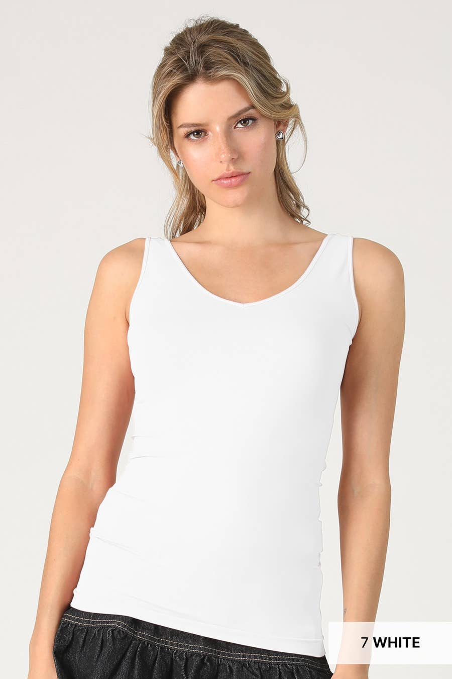 NS7180 - Reversible Tank Top: 7 White