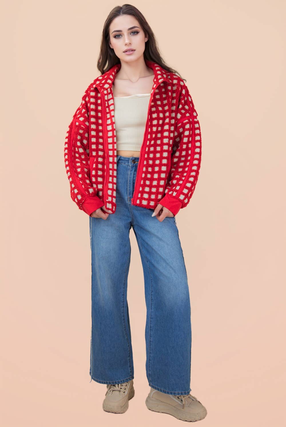 ❤️ Merry & Bright Check Fleece – Red