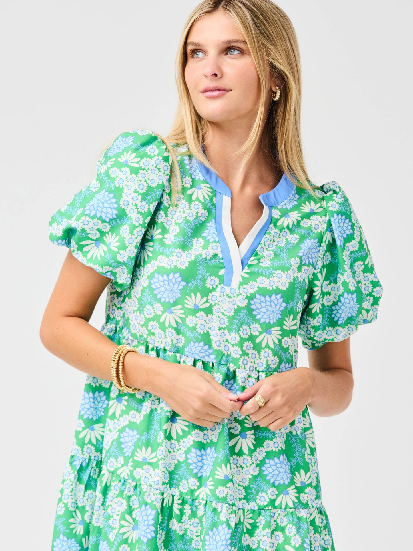 Kinsley Mini Dress | Daisy Chain Green