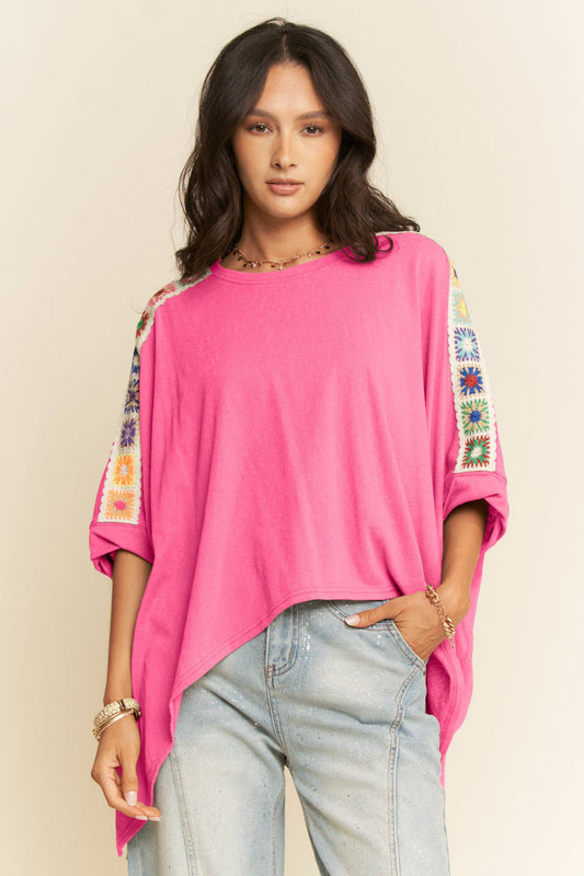 Azalea Pink Crochet Top