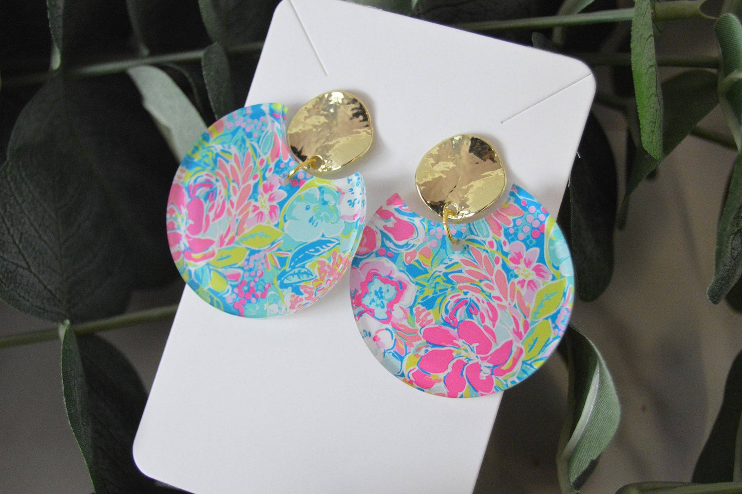 Preppy, Colorful Circle Earrings