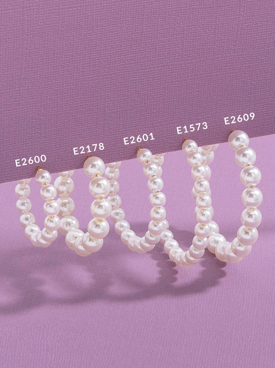 Small Pearl Beaded Hoop