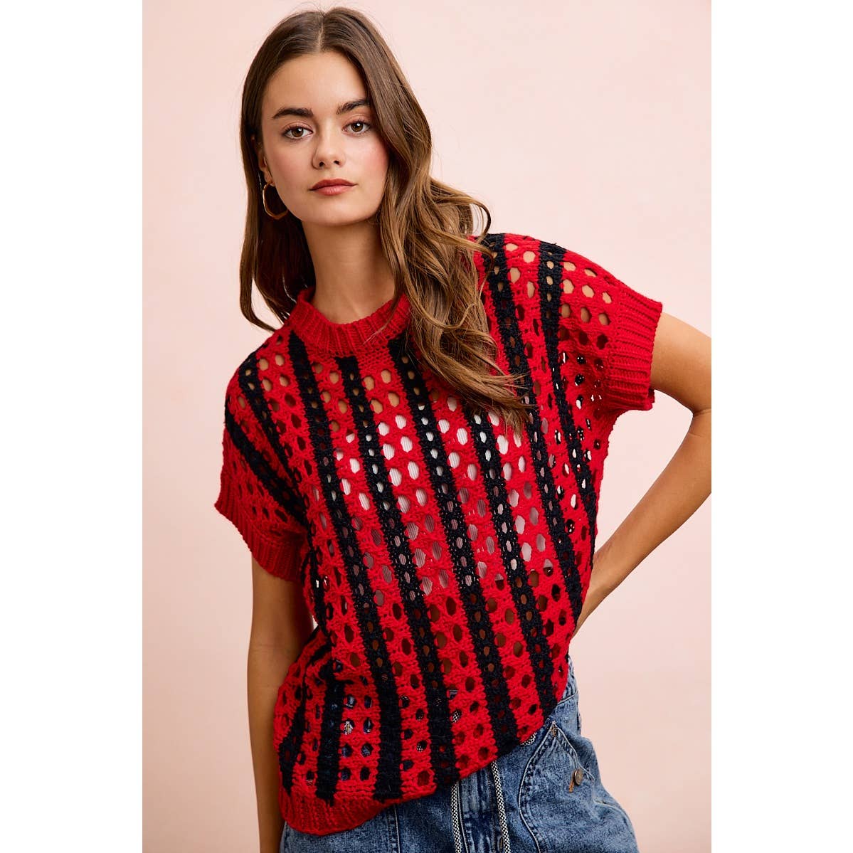 Sideline Sweetheart Crochet Top ❤️🖤