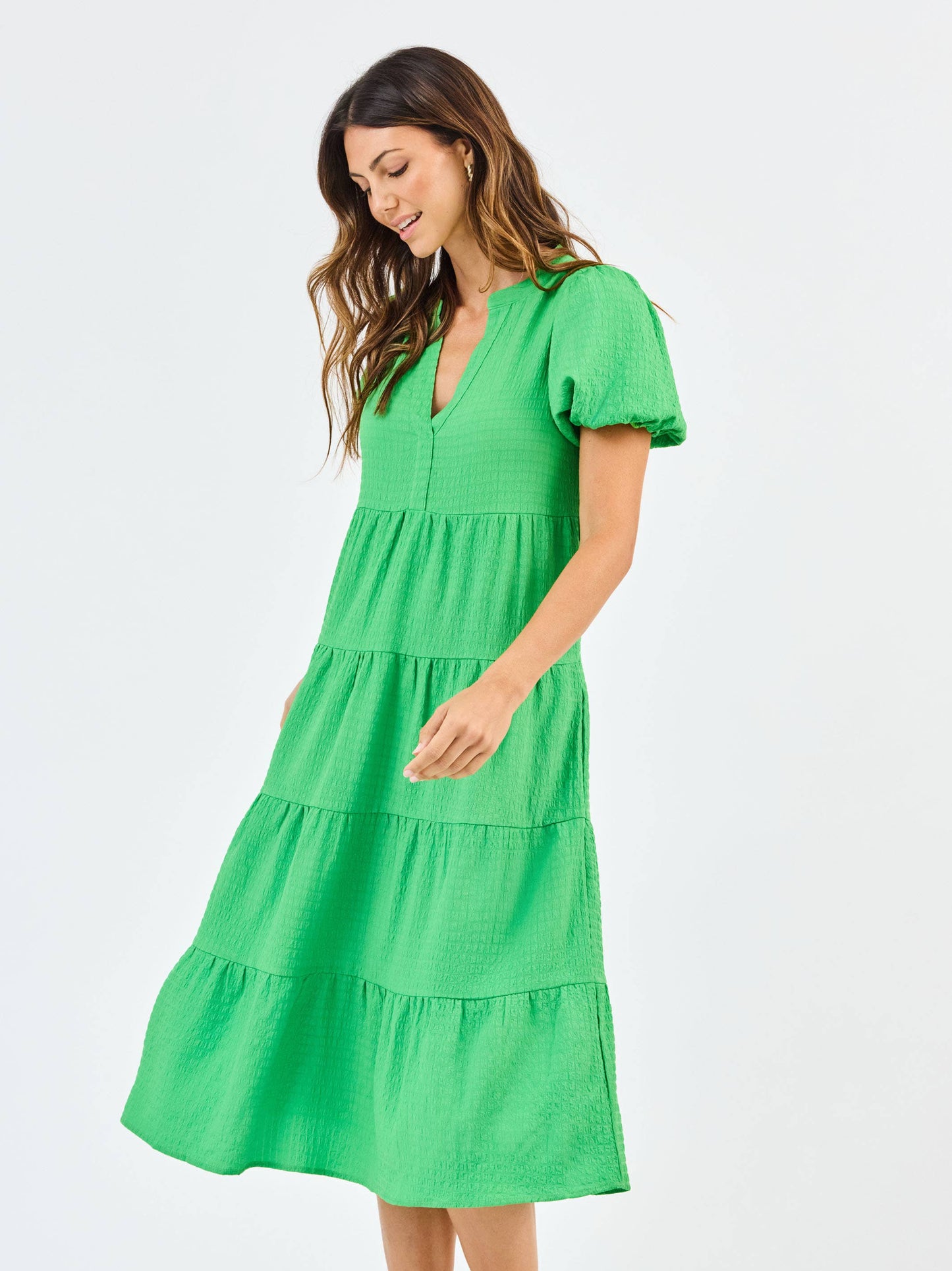 Kinsley Seersucker Dress/ Green