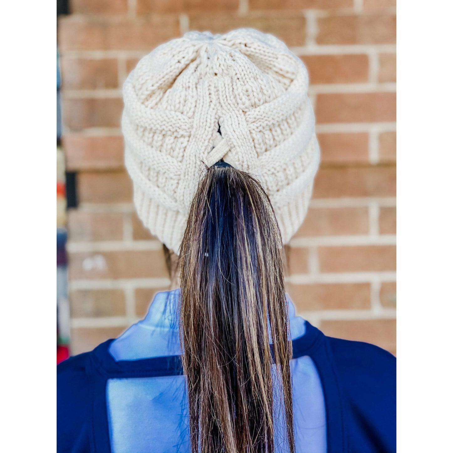 Magenta Criss-Cross Knit Beanie