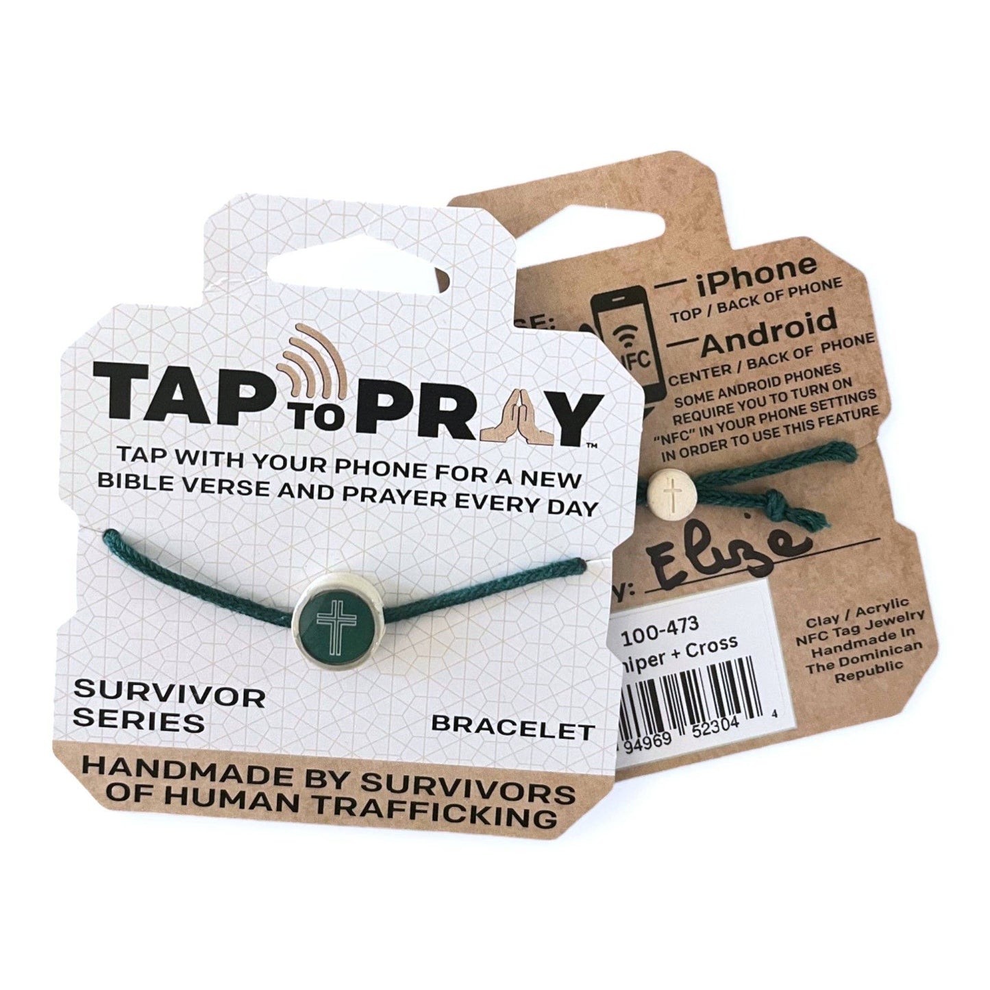 Tap To Pray® Survivor Series Bracelet: 14K Gold-Plated + Vanilla Cross