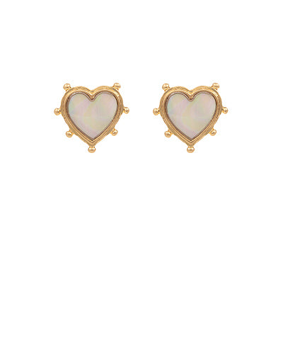 Shell Heart Stud Earrings