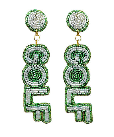 GOLF Letter Beaded Earrings