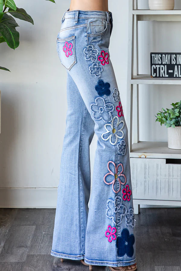 Flower Power Flare Jeans