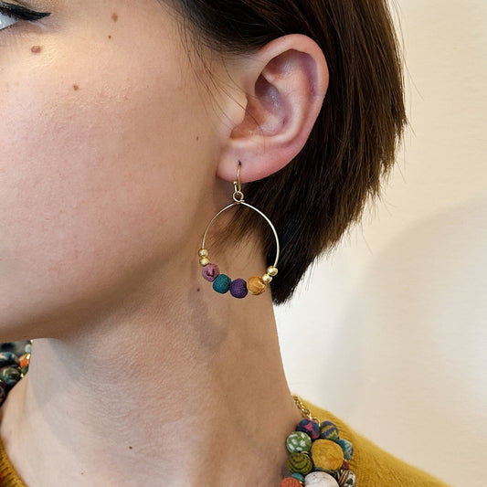 Kantha Petite Gilded Hoops