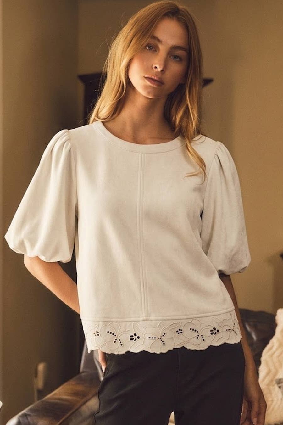 Sweet Simplicity Eyelet Top