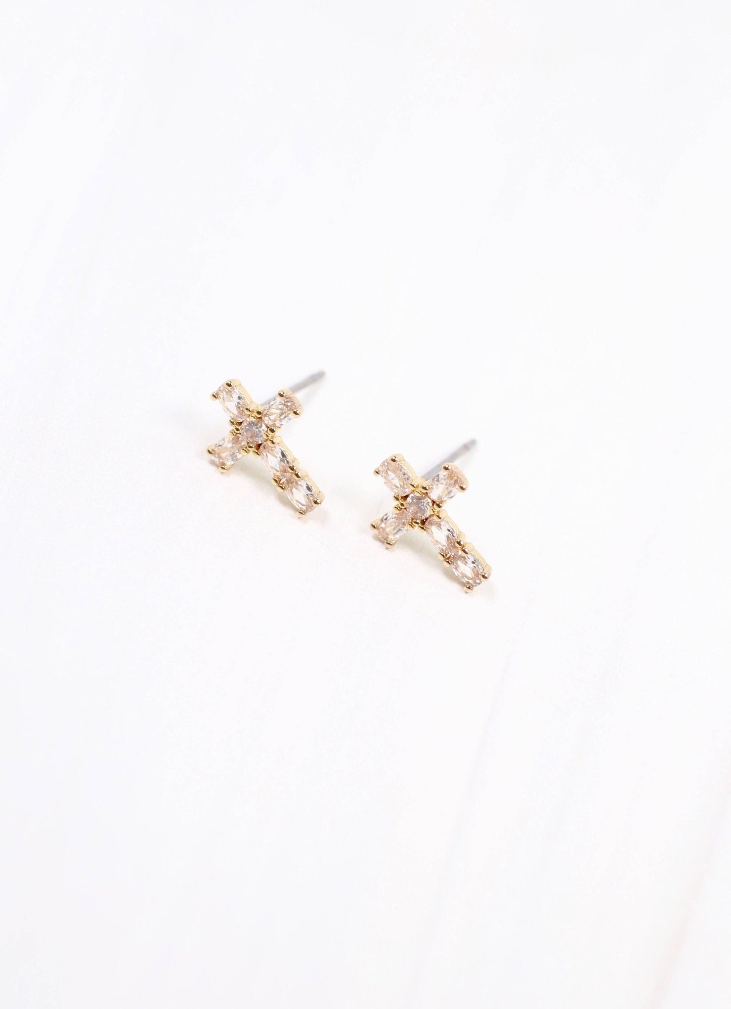 Jedediah CZ Cross Earrings