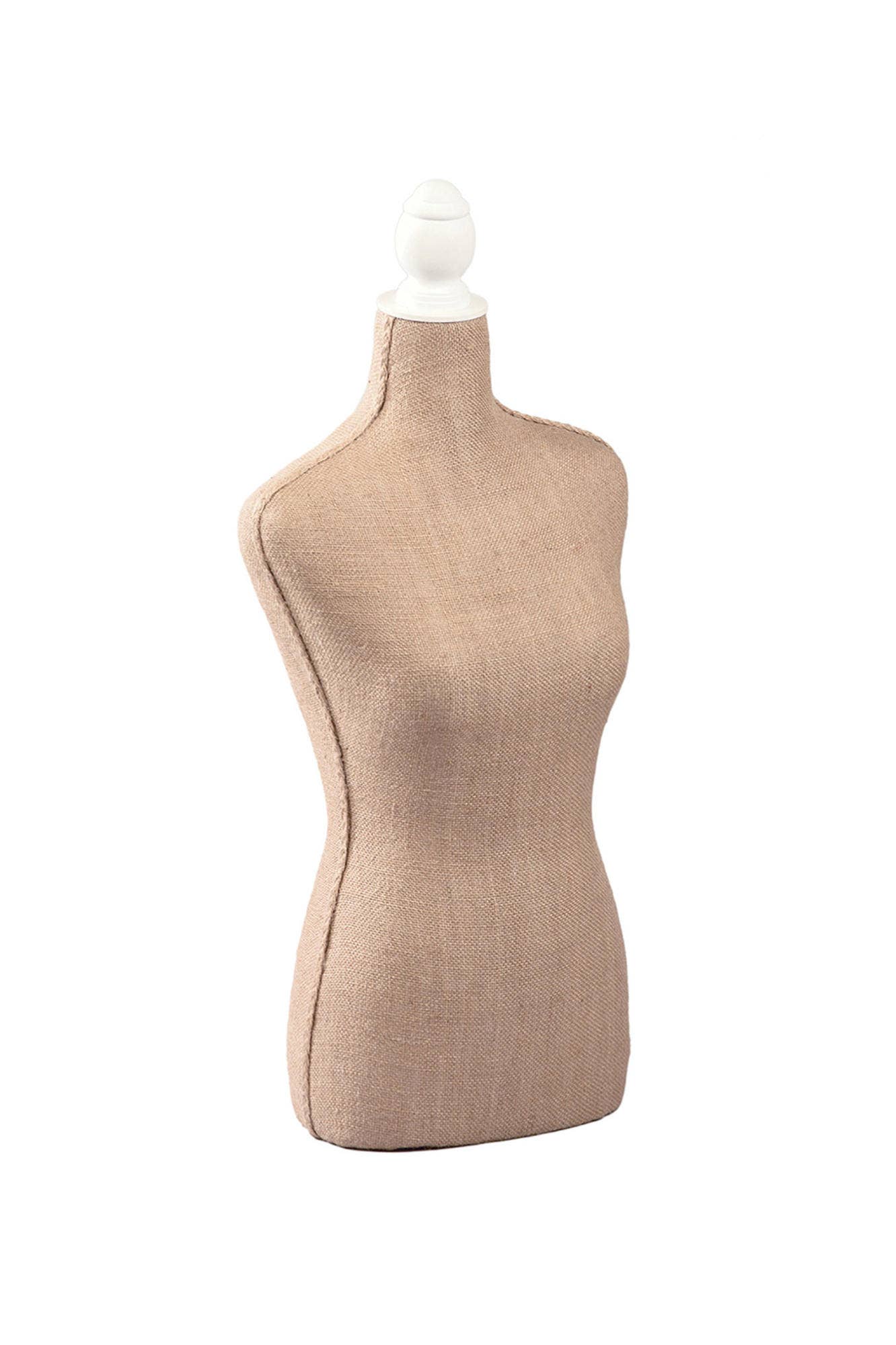 Linen & Burlap Floor or Tabletop Body Forms - Fiberglass: Cream / Tabletop