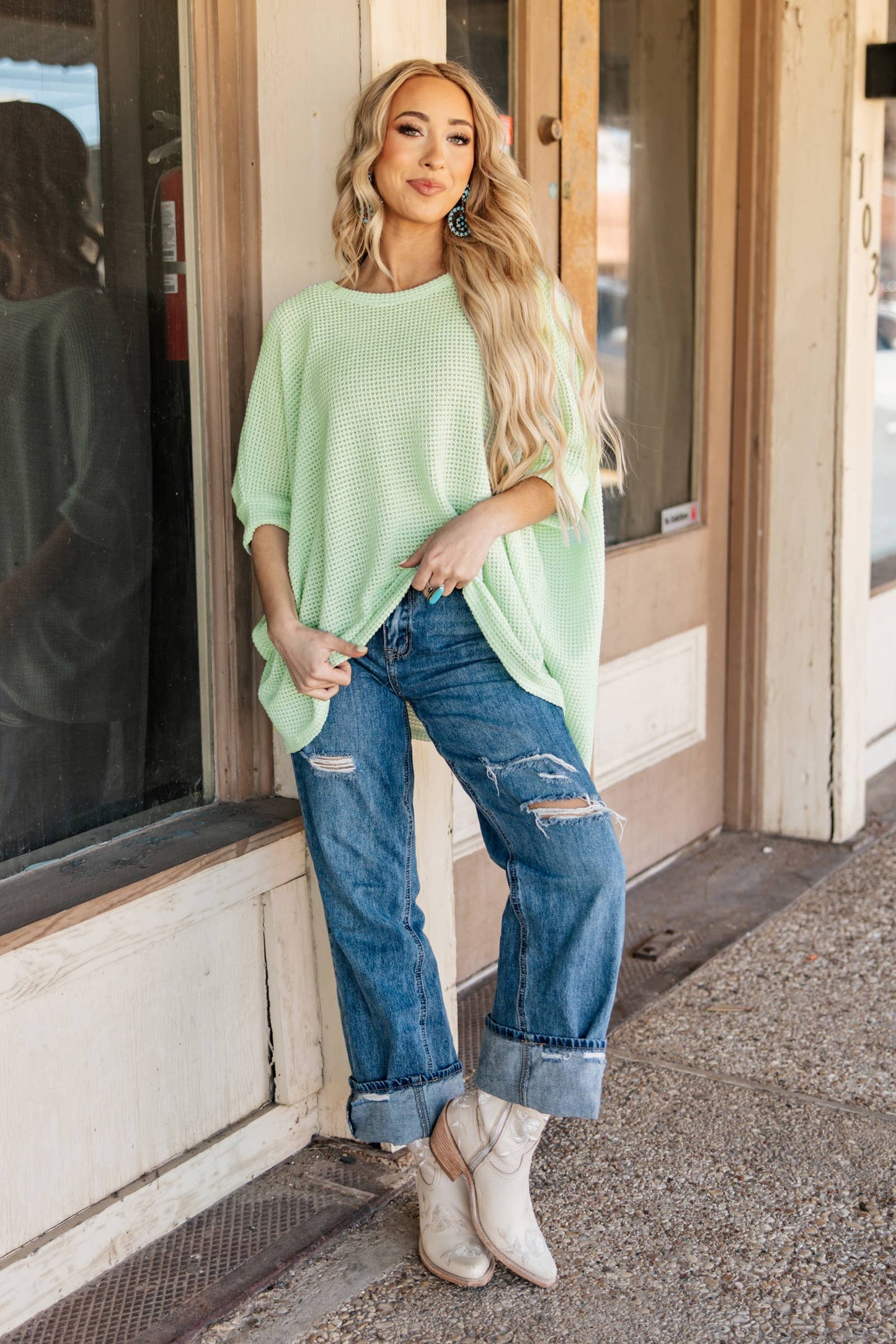 Crochet Oversized Relaxed Fit Poncho Top: NAVY / S/M