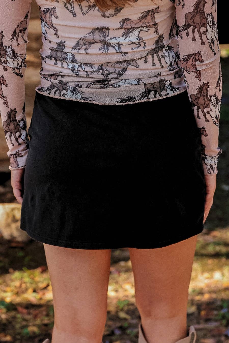 Refined Denim Stretch Skort- Black Wash: Black Wash / Large