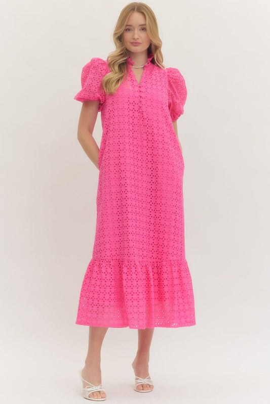 Pink Lemonade Eyelet Dress