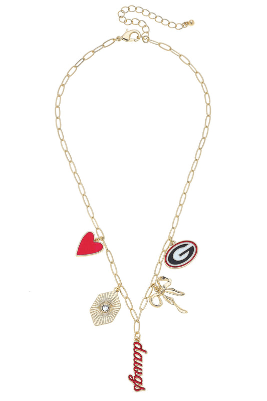 Georgia Bulldogs Paper Clip Charm Collector Necklace