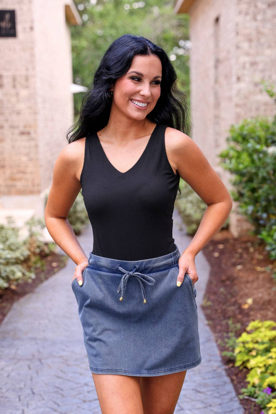 Refined Blue Denim Skort
