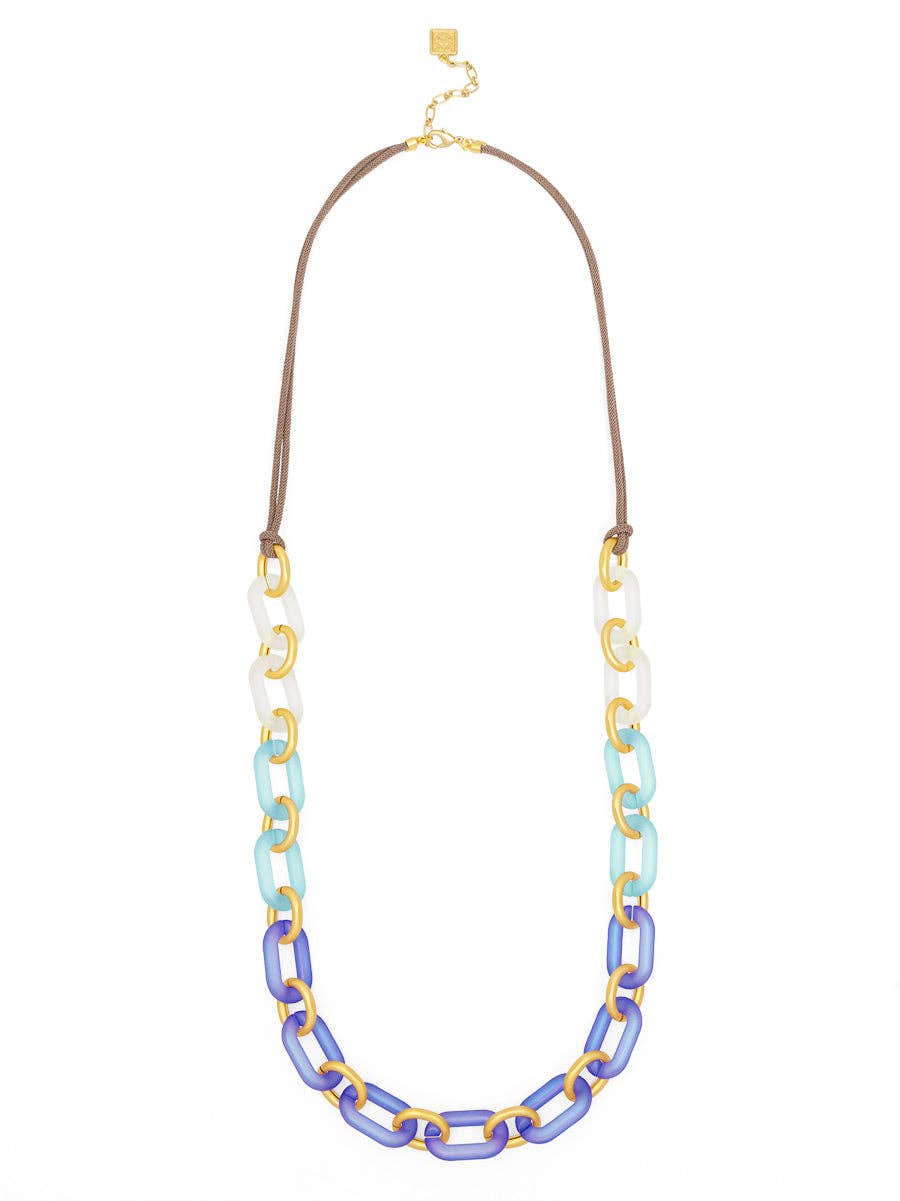 Multi-Color Resin Oval Links Long Necklace: MLT