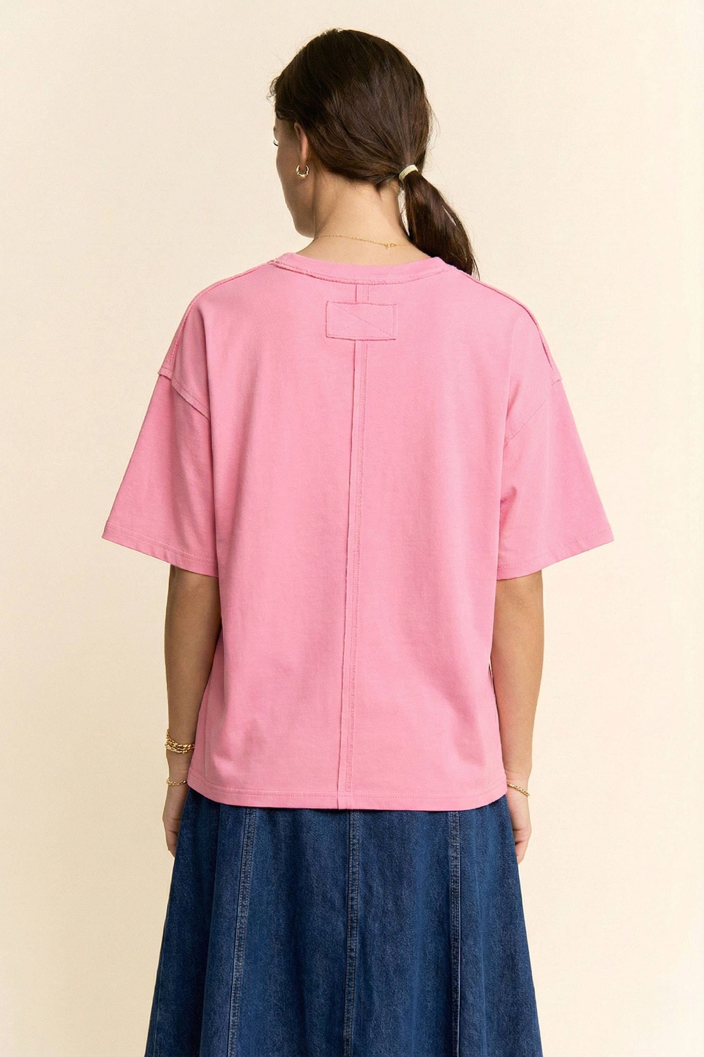 BLOSSOM-CROWNED KITTY PRINTED TOP: Beige / S
