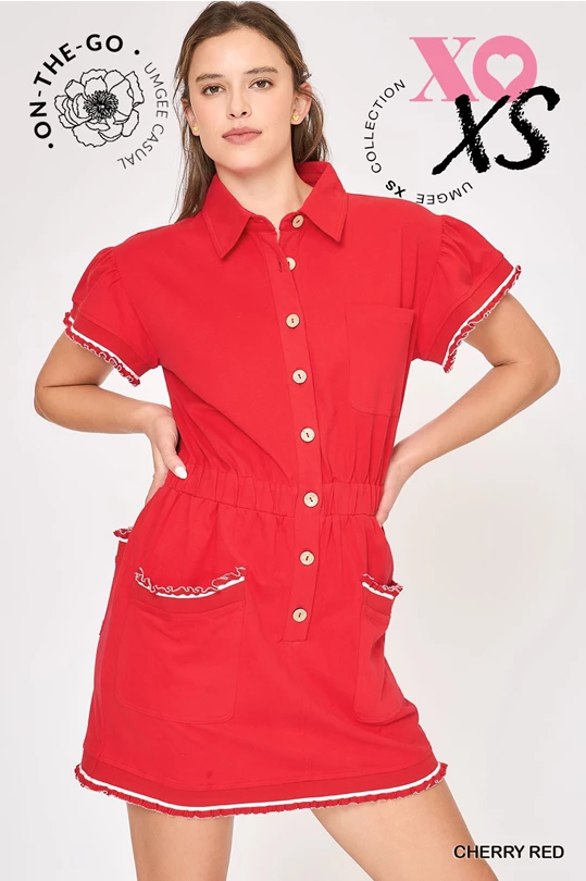 Cherry Red Utility Dress