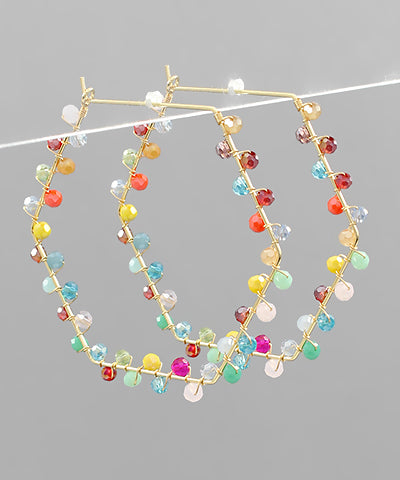 Beaded Hexagon Earrings